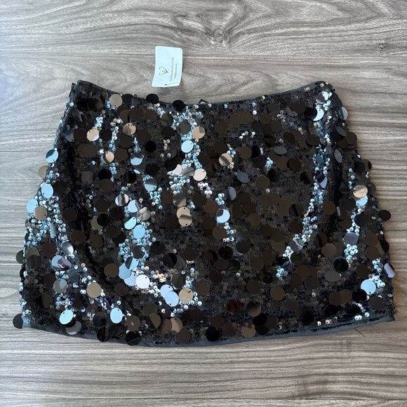 WINDSOR SEQUENCED Dance The Night BLACK MINI SKIRT NEW XS - Picture 4 of 10